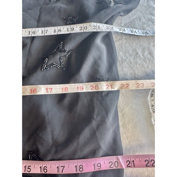 Chaser Womens Blouse Sz XS Boxy Star Beaded Sequins Baddie Witchy Gothic Vampy - Picture 13 of 14